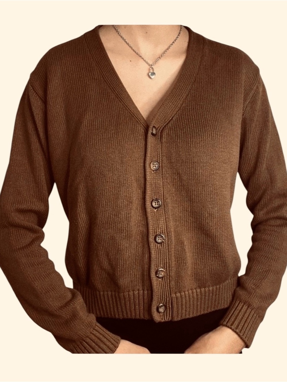 Brandy Melville Chocolate Brown Cardigan Sweater S M L